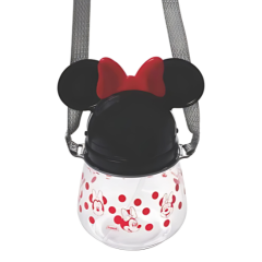 GARRAFA LUDICA PLASTICO C/ TAMPA AUTOMATICA CANUDO FLIP MINNIE 1,1L PRETO