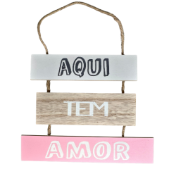 PLACA MDF PEND AQUI AMOR  26CM ED511255