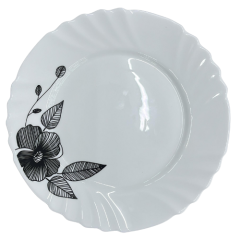 JOGO PRATO OPALINE 12PCS FLORAL ED510469