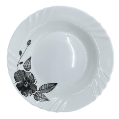 JOGO PRATO OPALINE 12PCS FLORAL ED510469