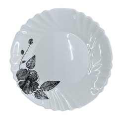JOGO PRATO OPALINE 12PCS FLORAL ED510469