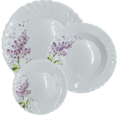 JOGO PRATO OPALINE 12PCS JARDIM ED510470