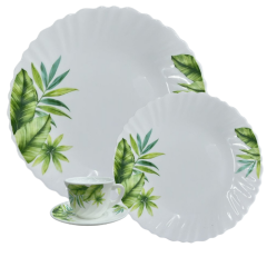 JOGO JANTAR OPALINE 16PCS FOLHA ED510467