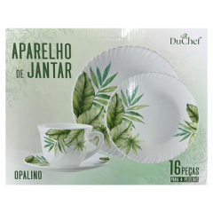 JOGO JANTAR OPALINE 16PCS FOLHA ED510467