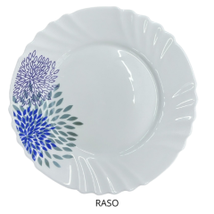 JOGO PRATO OPALINE 12PCS BLUE ED510471