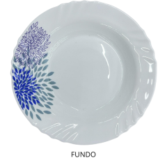 JOGO PRATO OPALINE 12PCS BLUE ED510471