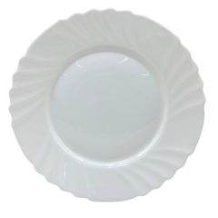 PRATO RASO OPALINE BUQUE 25CM BRANCO ED510474