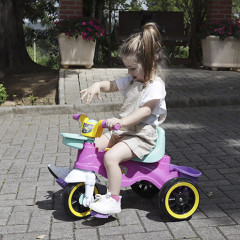 TRICICLO PLAY TRIKE INFANTIL ROSA COM EMPURRADOR E CINTO DE SEGURANÇA MARAL