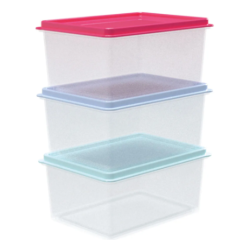 JOGO POTE PLAST FIT 3PCS 450ML CORES