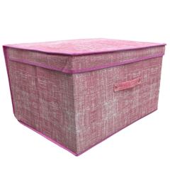 CAIXA ORGANIZADORA TECIDO DOBRAVEL C/TAMPA 50X40X30CM CORES ED510531