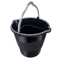 BALDE PLASTICO C/ALCA BICO DUPLO 10L PRETO