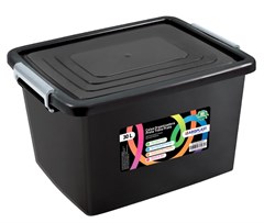 CAIXA ORGANIZADORA PLAST C/TP 30L PRETA