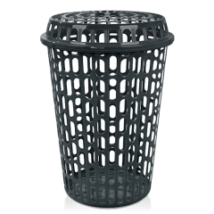CESTO PLASTICO RED TELADO C/TP 60L PRETA