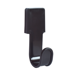 GANCHO MULTIUSO PLASTICO ADESIVO 11CM PRETO