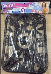 VARAL ROUPA INTIMA PLASTICO C/36 PRENDEDOR PRETO