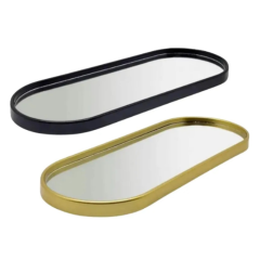 BANDEJA VIDRO PLASTICO OVAL DECORATIVO 30,5CM