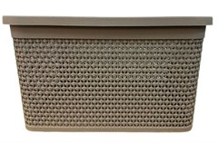 CAIXA ORGANIZADORA PLASTICO RATTAN 25L CAPPUCINO