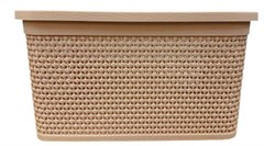 CAIXA ORGANIZADORA PLASTICO RATTAN 40L BEGE