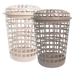 CESTO TELADO REDONDO LAVANNA C/TP 30L AREIA/CAPPUCINO
