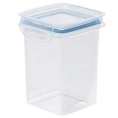 POTE PLASTICO QUADRADO TRAVA MAIS 830ML AZUL