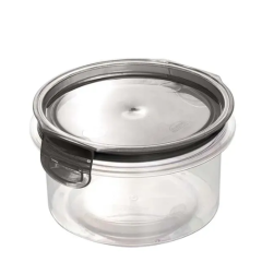 POTE PLASTICO REDONDO TRAVA MAIS 550ML PRETO