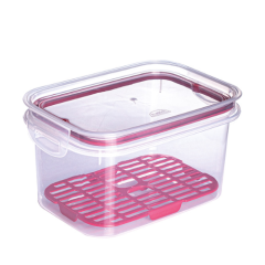 POTE PLASTICO RETANGULAR TRAVA C/ESC 1,2L VERMELHO