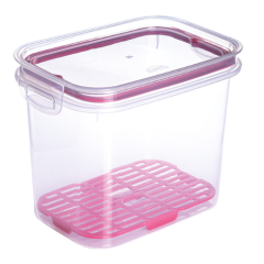 POTE PLASTICO RETANGULAR TRAVA C/ESC 1,8L VERMELHO