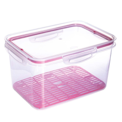 POTE PLASTICO RETANGULAR TRAVA C/ESC 4L VERMELHO