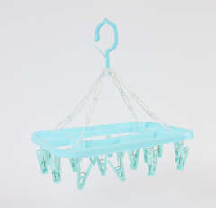 VARAL PARA ROUPA INTIJMA COM 18 PRENDEDORES 32X23CM AZUL ED511492