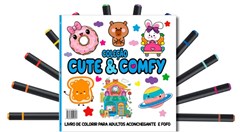 KIT LIVRO COLORIR CUTE E COMFY ED1 13PCS