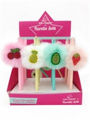 CANETA ESFEREOGRAFICA POMPOM FRUTAS