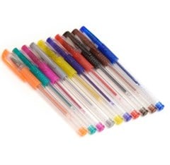 CANETA GEL C/ GLITTER 10 CORES