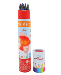 LAPIS DE COR 12 CORES ESTOJO REDONDO