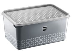 POTE PLASTICO MULTI RETANGULAR C/TP 2L CINZA