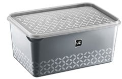 POTE PLASTICO MULTI RETANGULAR C/TP 3L CINZA