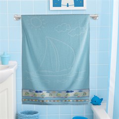 TOALHA BANHO INF  BARCO 75CMX120CM AZUL
