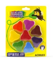 GIZ DE CERA 8 CORES TRIANGULAR 60G