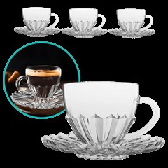 JOGO XICARA CHA C/PIRES VIDRO BRASILIANO 185ML 3PCS