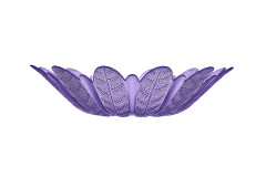 CENTRO DE MESA VIDRO FOLHAS 39CM LILAS