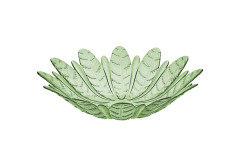 CENTRO DE MESA VIDRO FOLHAS 39CM VERDE