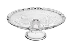 PORTA BOLO VIDRO LIRIO 32CM TRANSPARENTE