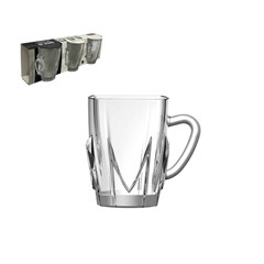 JOGO CANECAS VIDRO MERIDA 3 PEÇAS 230ML TRANSPARENTE