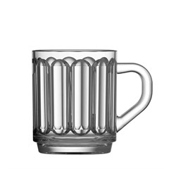 JOGO CANECAS VIDRO CARMINE 3 PEÇAS 245ML TRANSPARENTE