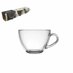 JOGO XICARAS CHA VIDRO LUCY 3 PEÇAS 200ML TRANSPARENTE