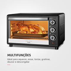 FORNO ELETRICO FR-17 60HZ 1600W 36L PRETO