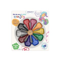 GIZ DE CERA 10 CORES DE DEDO COLOR JOY