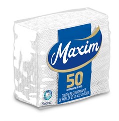 GUARDANAPO PAPEL MAXIM 23X22 C/50 BRANCO