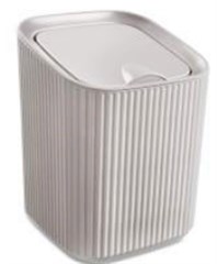 LIXEIRA PLASTICA C/TP RETANGULAR 1,25L CINZA