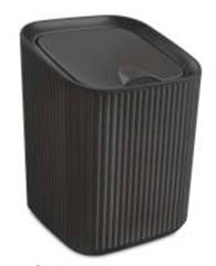 LIXEIRA PLASTICA C/TP RET 1,25L PRETO