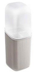 PORTA ESCOVA/CREME DENTAL PLASTICO G CINZA